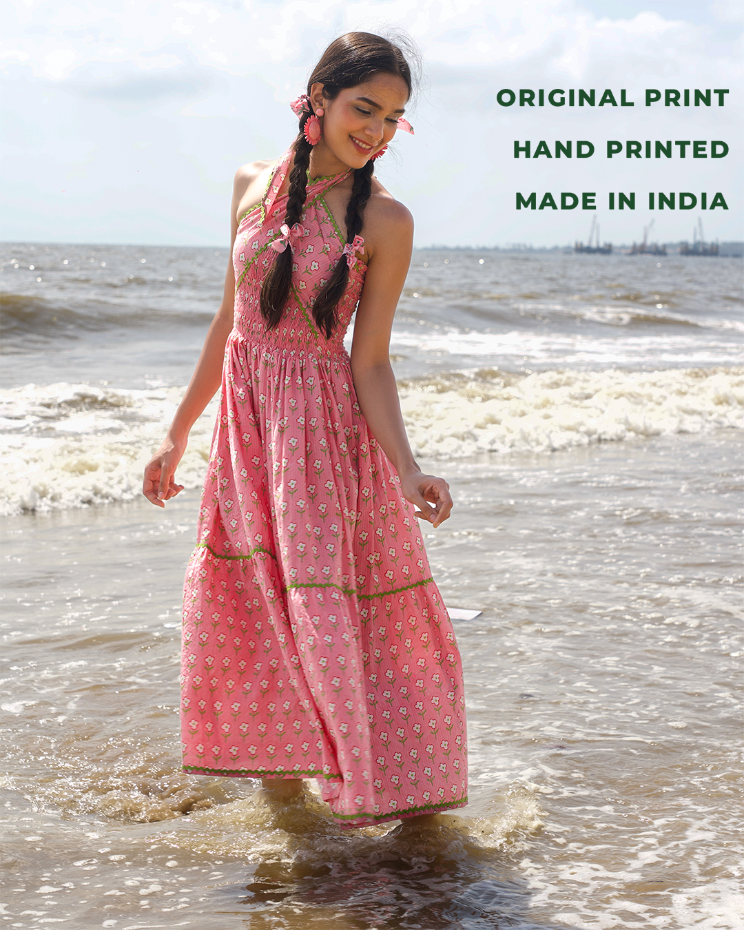 Rosy Ruffle Smocked Dress