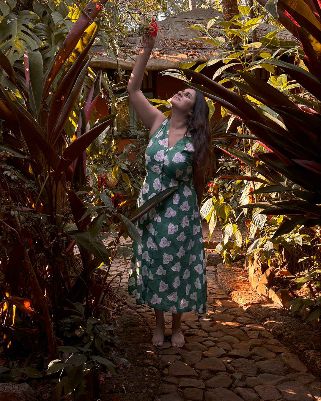 Petal Whispers A Line Dress