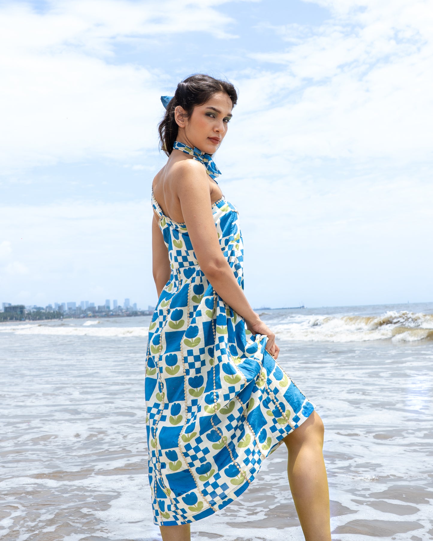 Ocean Hearts One Shoulder Dress