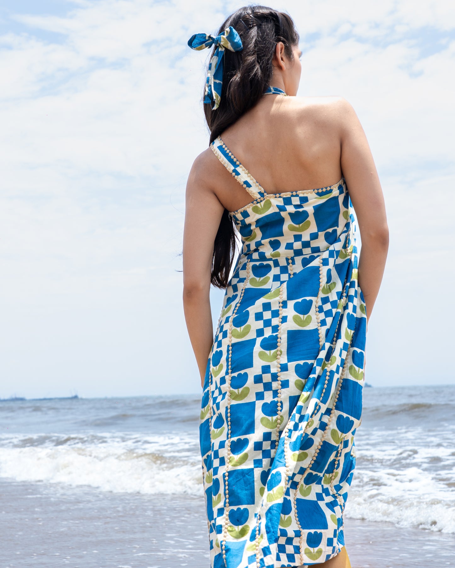 Ocean Hearts One Shoulder Dress