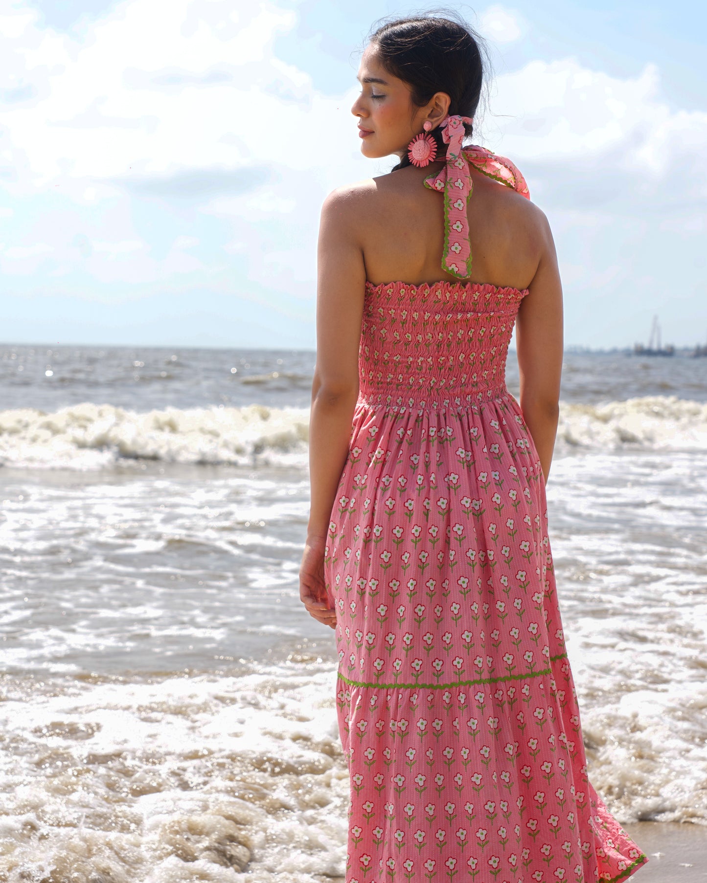 Rosy Ruffle Smocked Dress