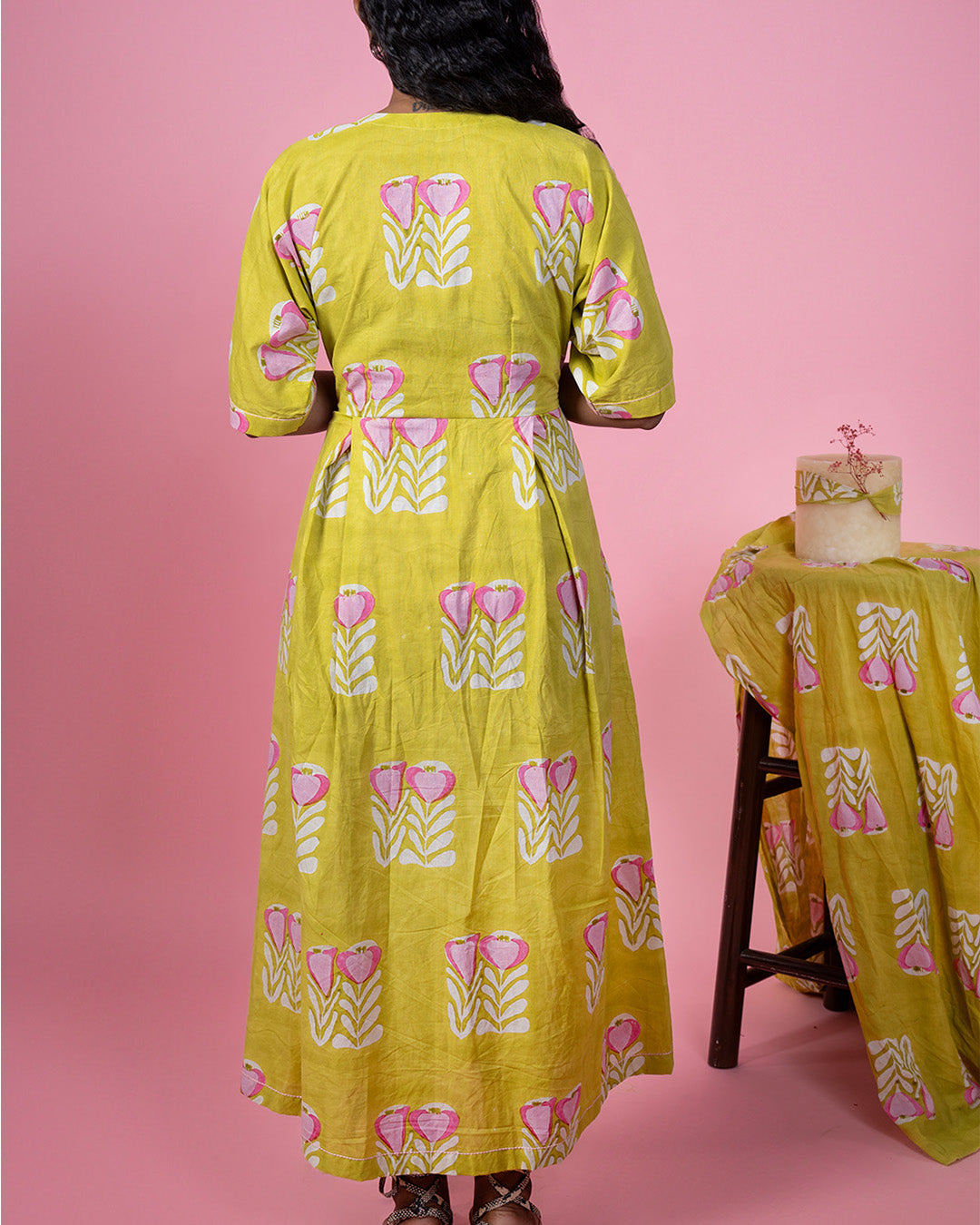 Sunlit Floral Wrap Dress