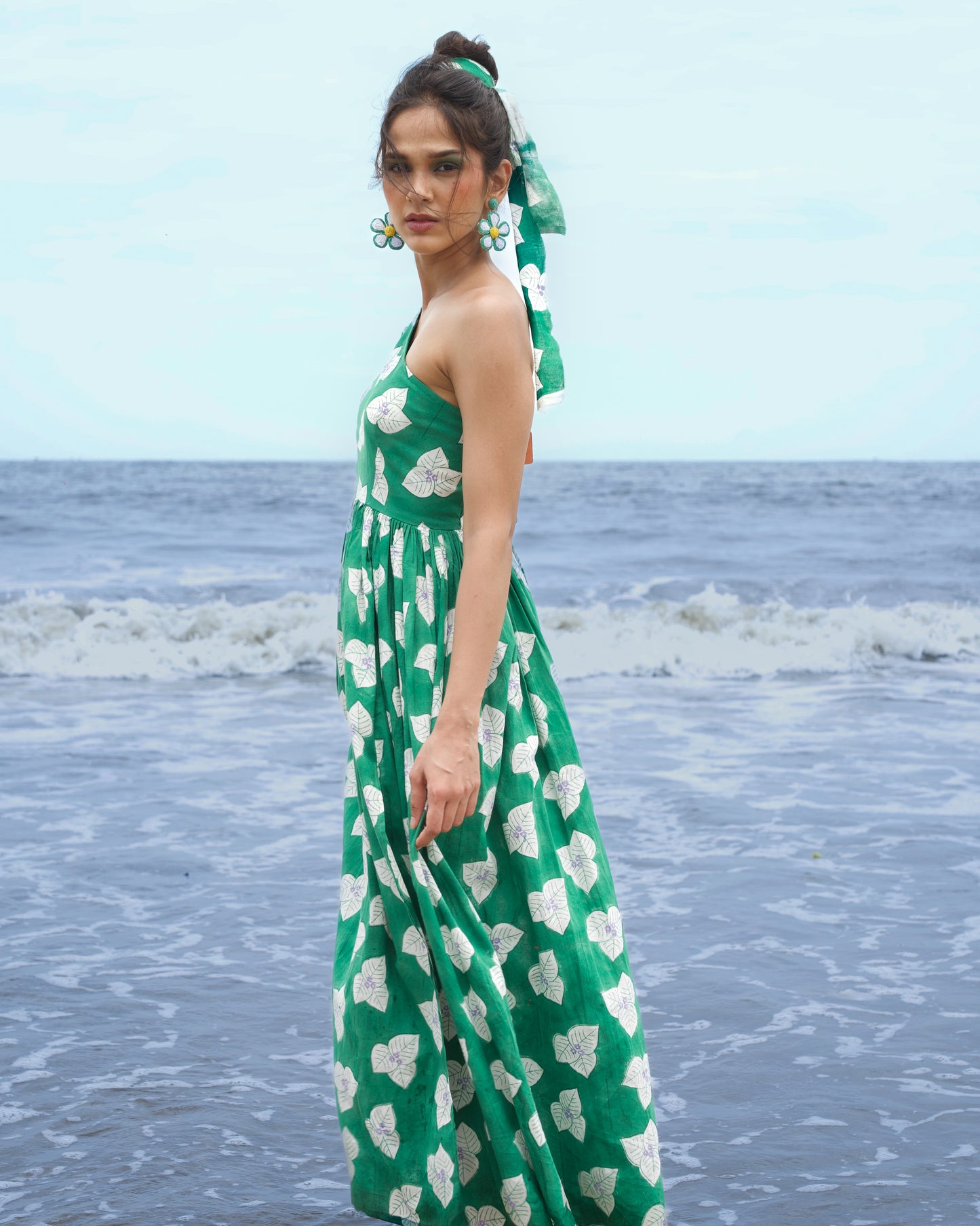 Petal Whispers Slit Dress