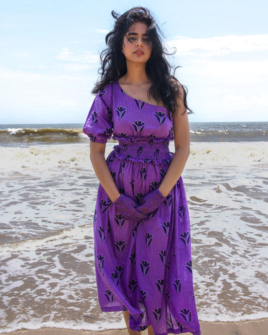 Lavender Haze One Shoulder Dress