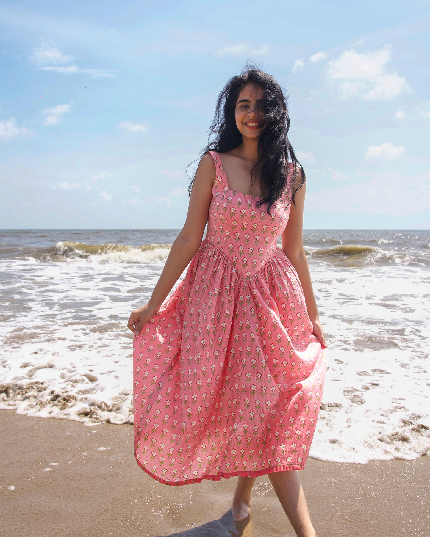 Rosy Ruffle Corset Dress