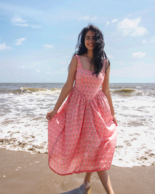 Rosy Ruffle Corset Dress