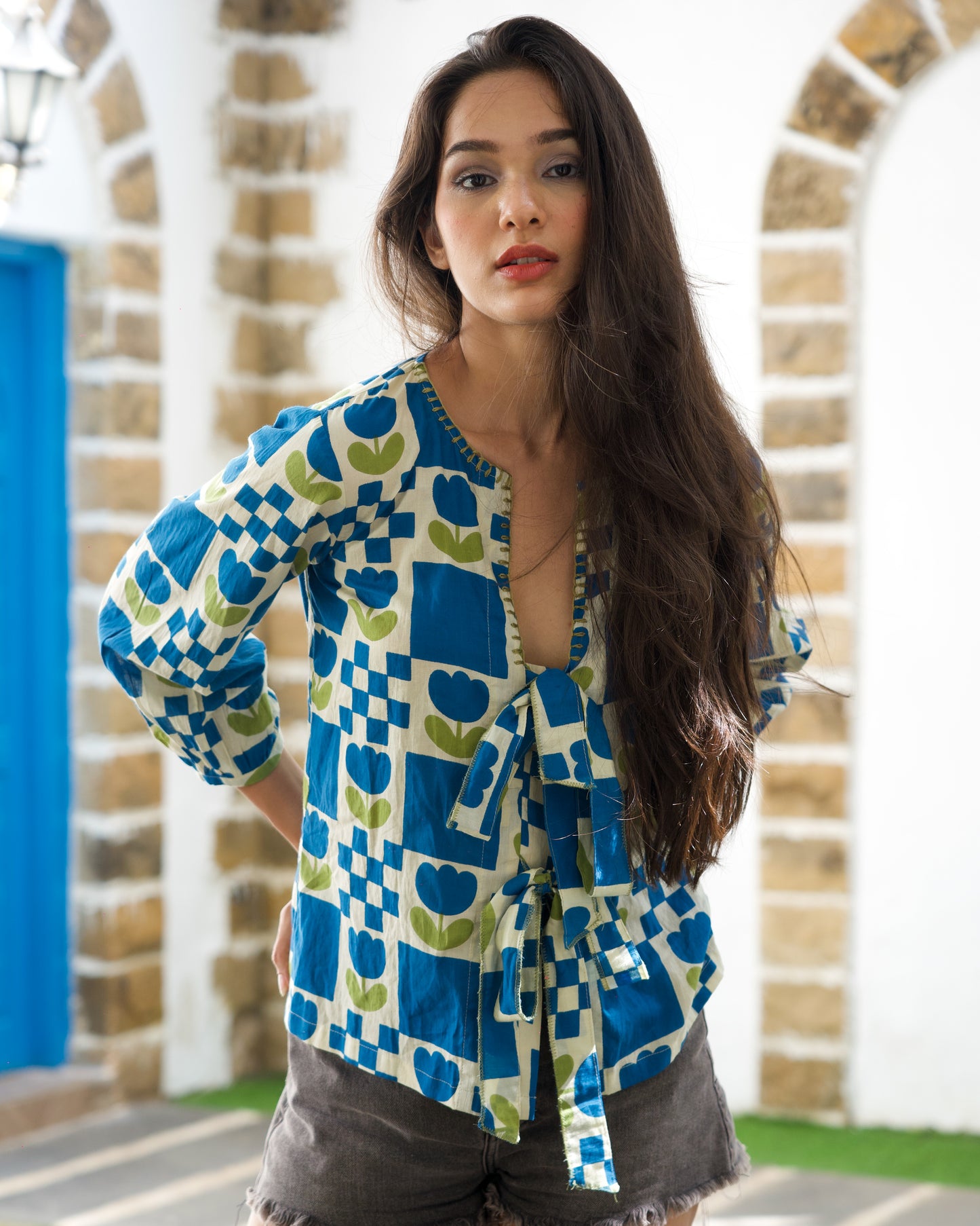 Ocean Heart Tie Shirt