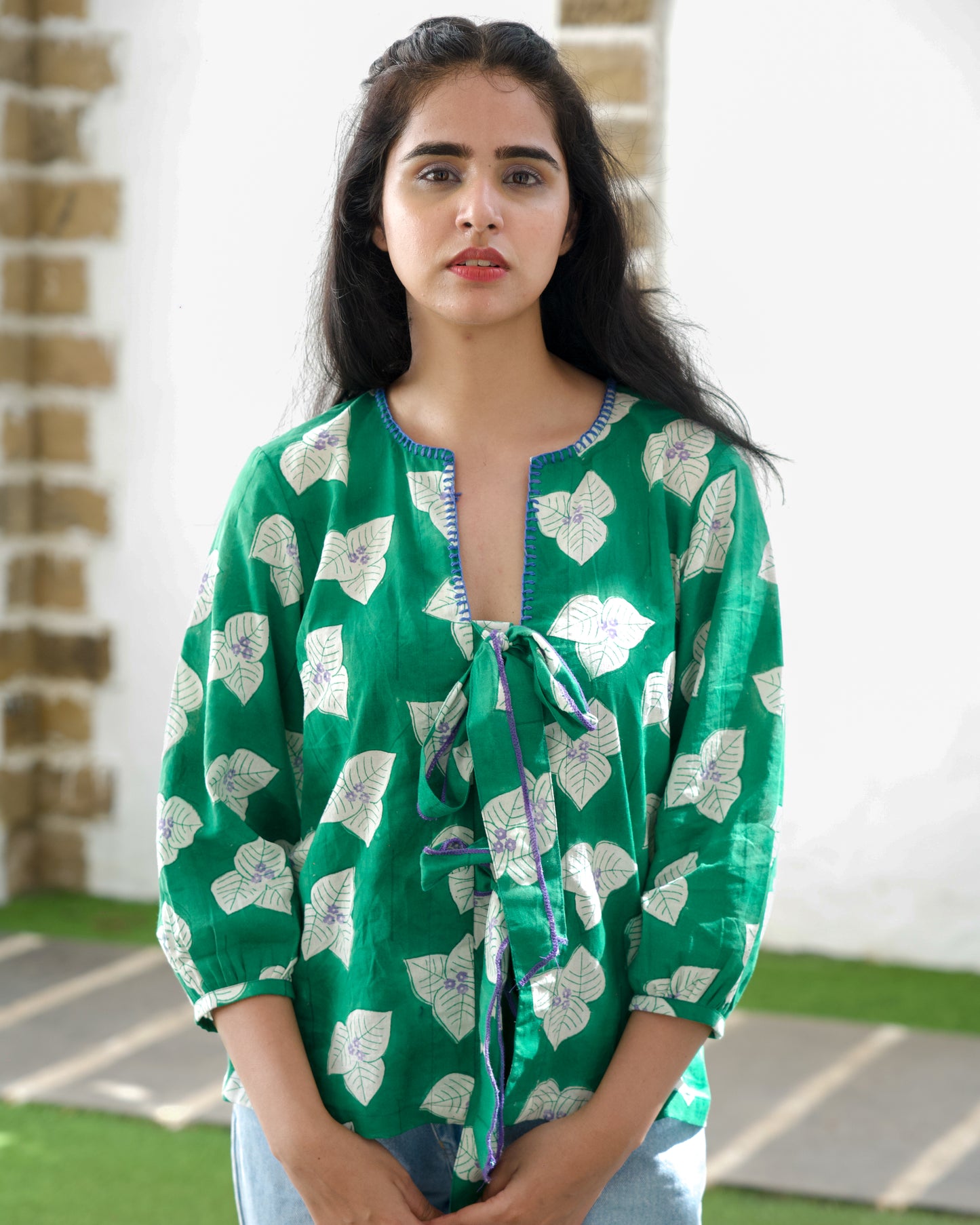 Petal Whispers Tie Shirt