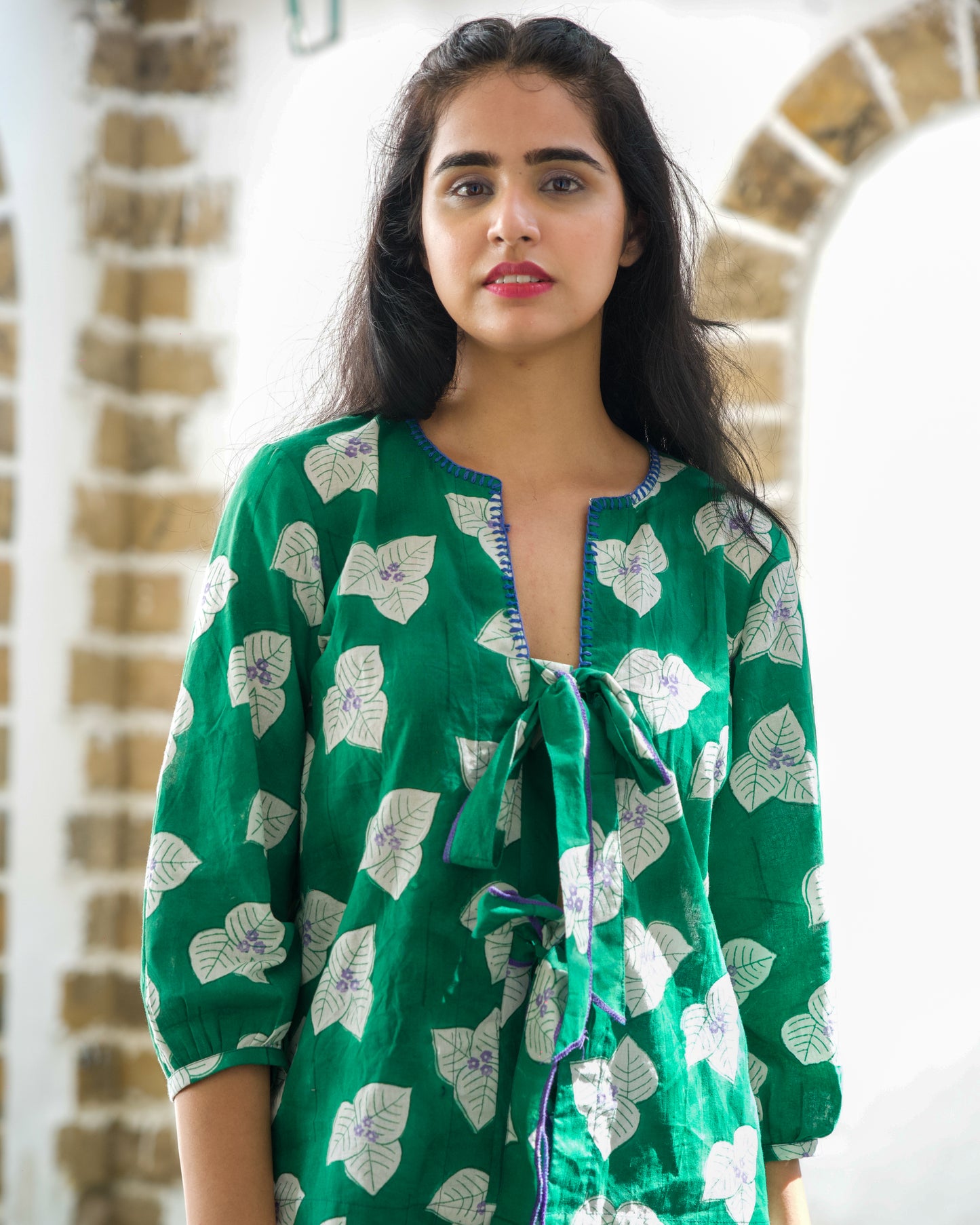 Petal Whispers Tie Shirt